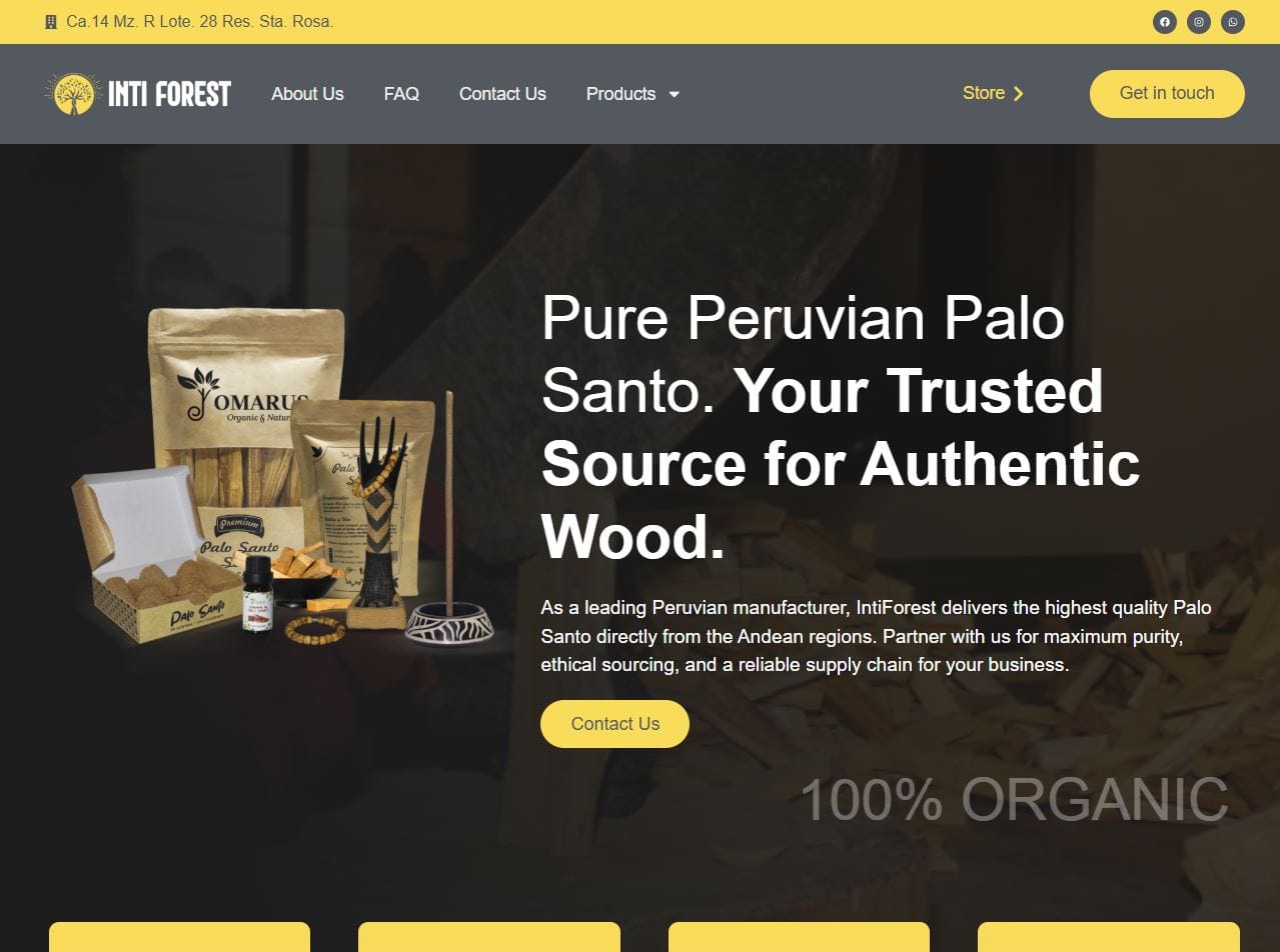 Intiforest Website Cover Novatixel Project | Ecommerce Development for Canada